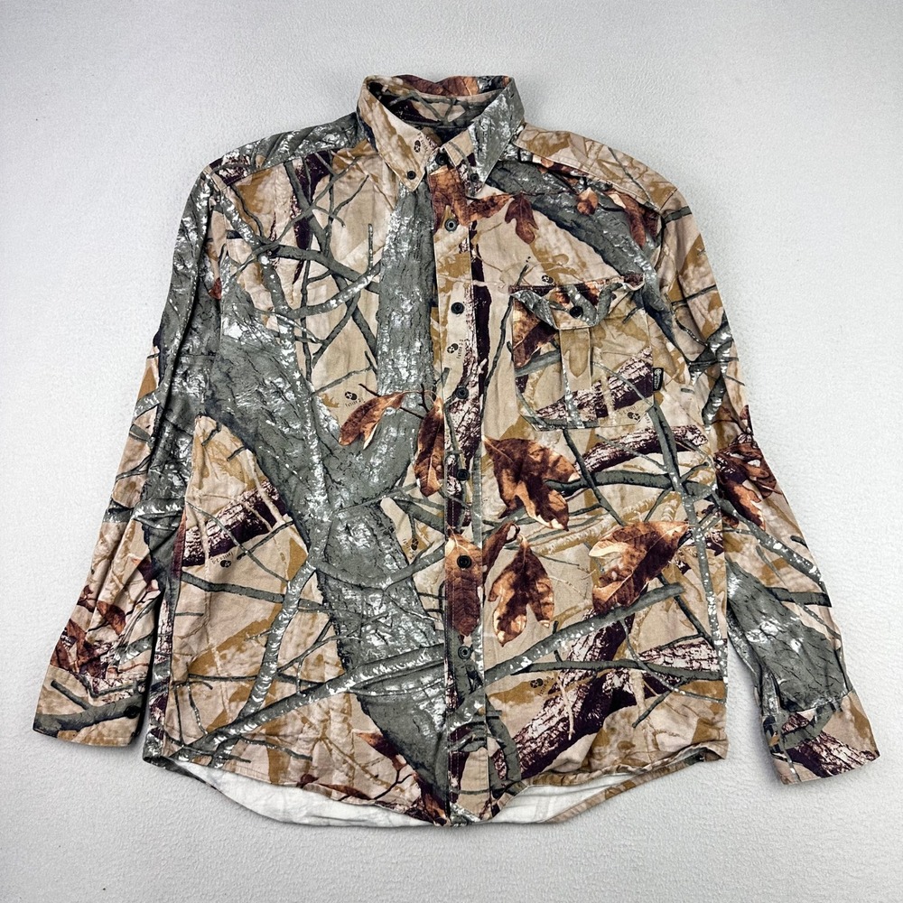 Fusion 3-D Camo Shirt Mens Medium Long Sleeve Hunting Button Up Outfitters Ridge